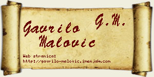 Gavrilo Malović vizit kartica
